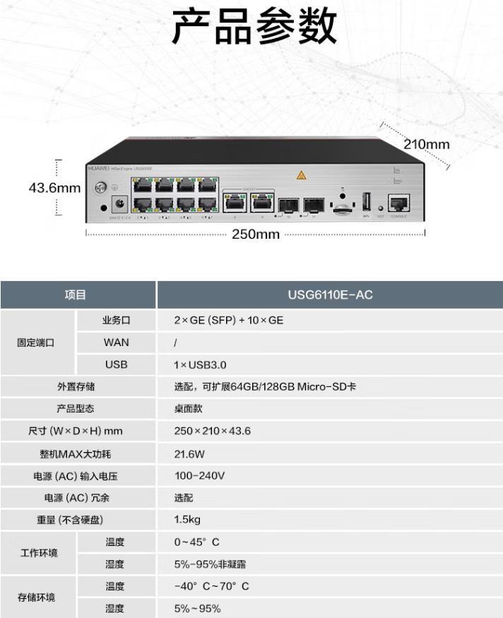 華為 USG6110E-AC 企業級防火墻