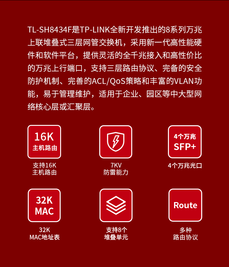 TP-LINK TL-SH8434F 萬兆上聯(lián)三層網(wǎng)管交換機(jī)