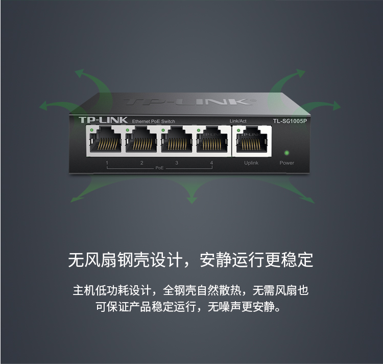 TP-LINK 5口全千兆以太網(wǎng)PoE交換機(jī)