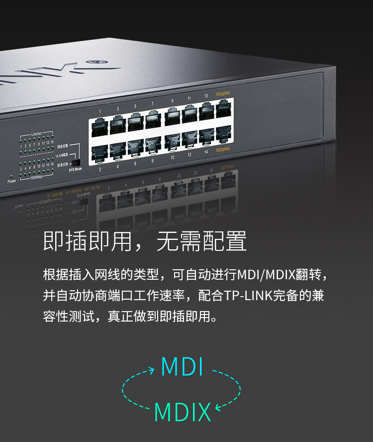 TP-LINK TL-SG1016T 16口全千兆以太網(wǎng)交換機(jī)