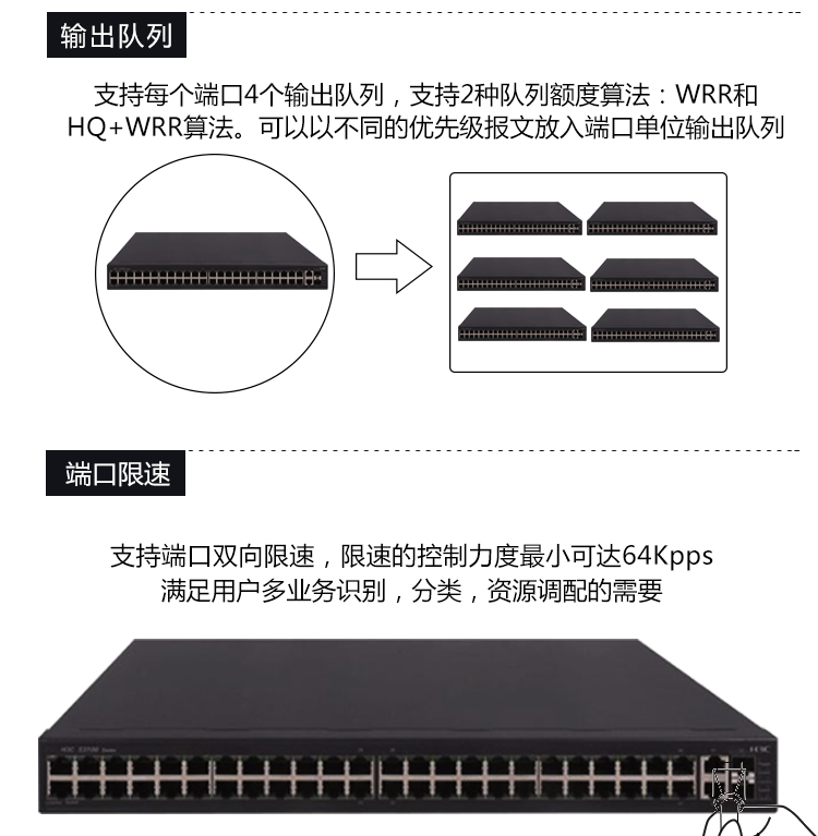 華三 千百兆混合二層交換機