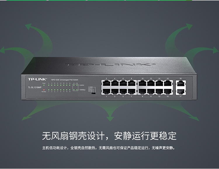 TP-LINK TL-SL1218MP 千兆上聯(lián)以太網(wǎng)交換機